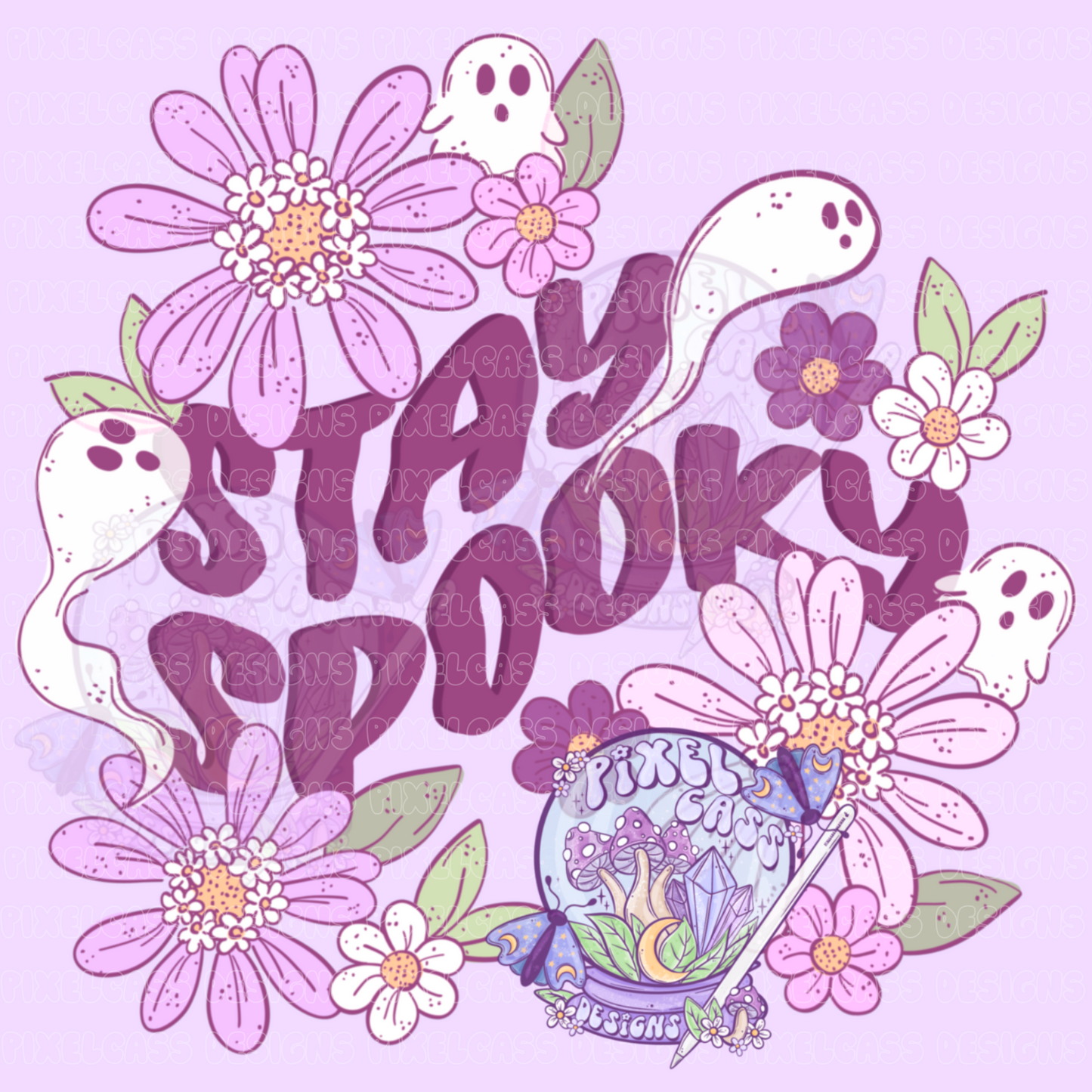 Stay Spooky Floral PNG SUBLIMATION