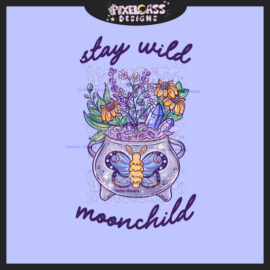 Stay Wild Moon Child Cauldron PNG SUBLIMATION