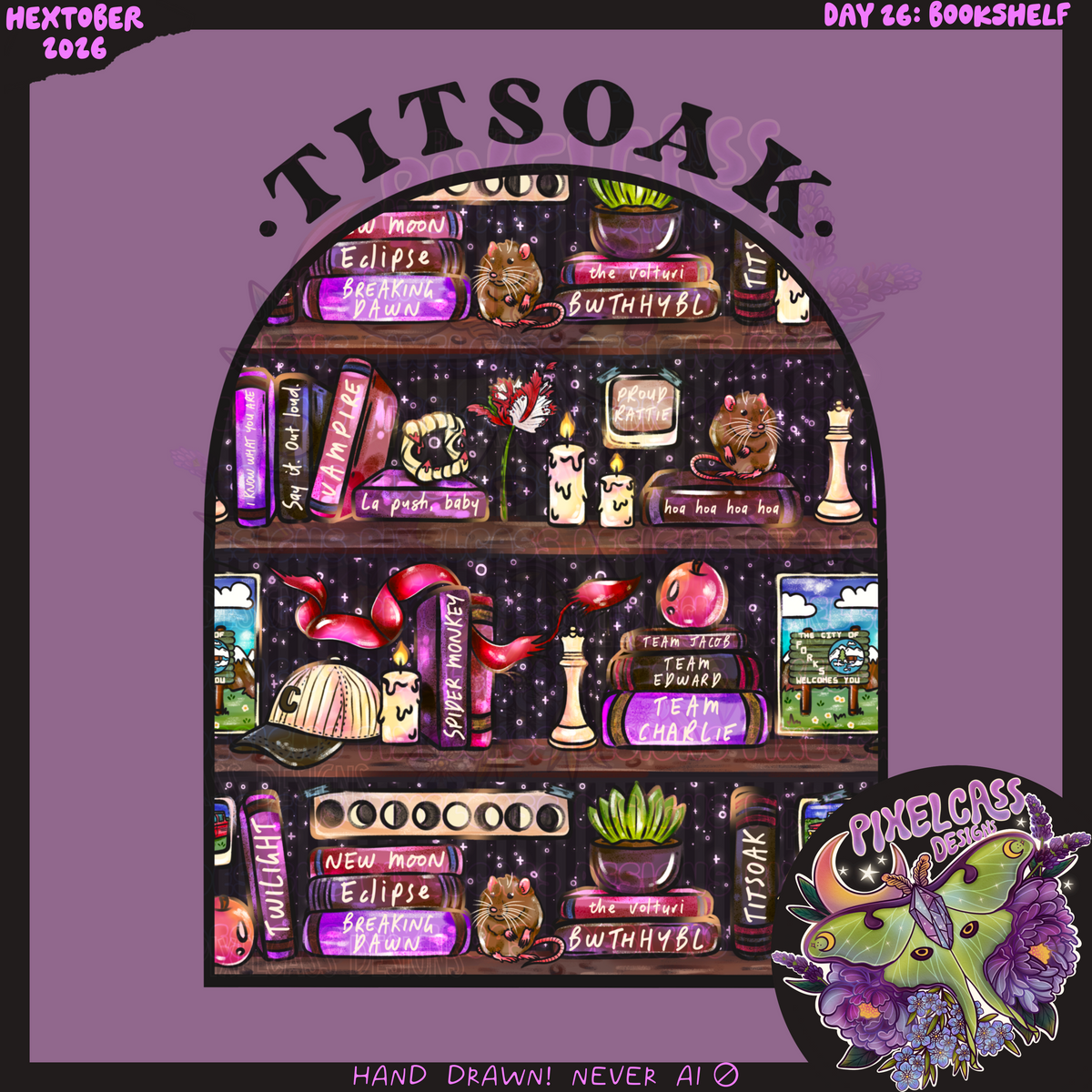 TITSOAK Bookshelf PNG SUBLIMATION [Hextober 2026]