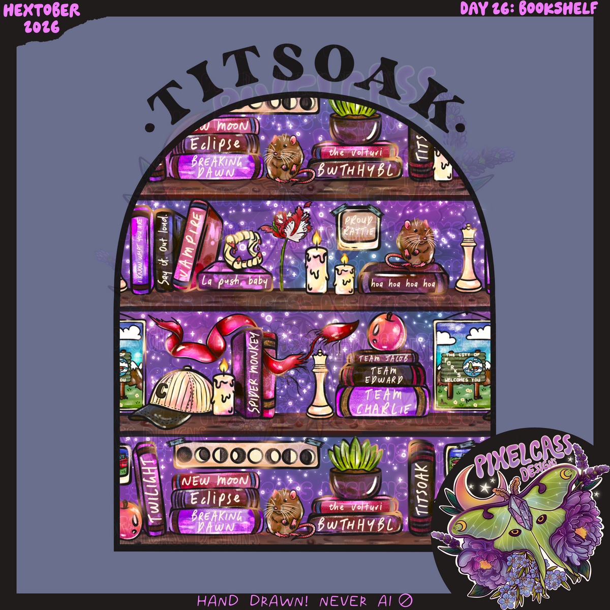 TITSOAK Bookshelf PNG SUBLIMATION [Hextober 2026]