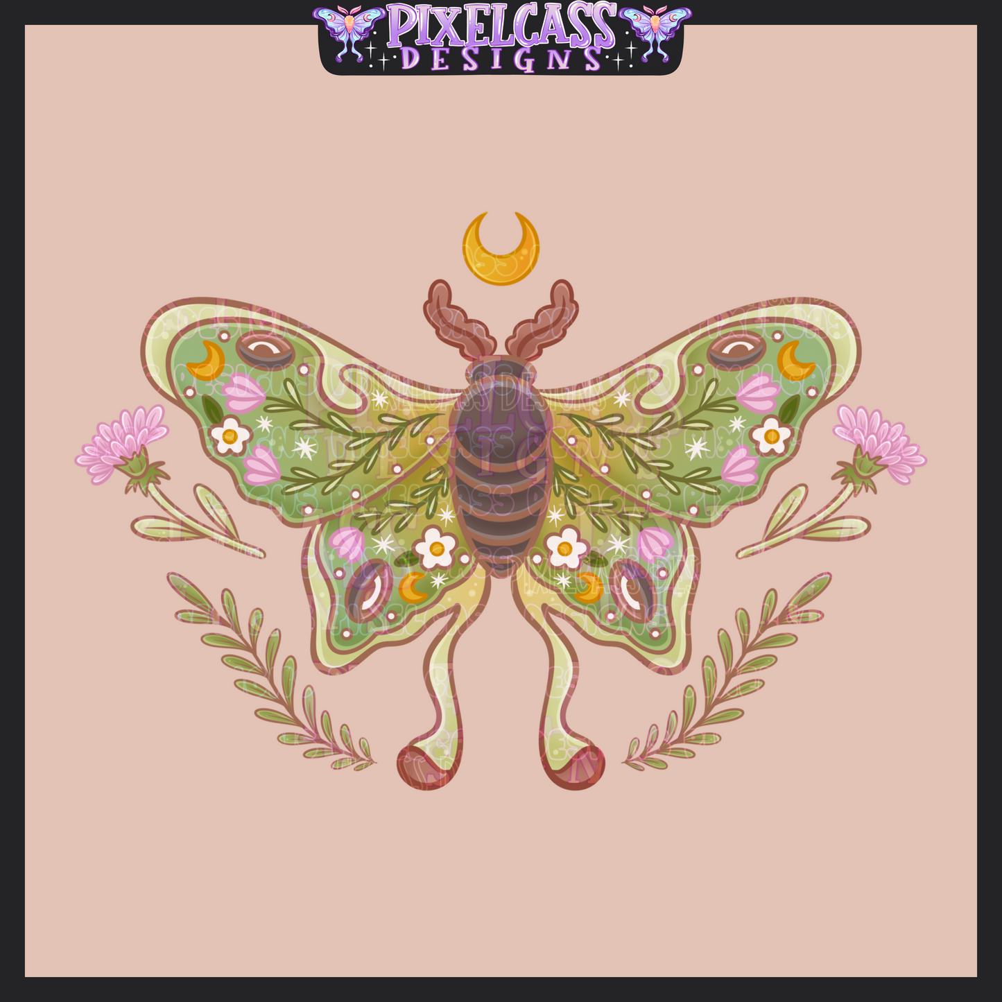 Vintage Moths PNG SUBLIMATION