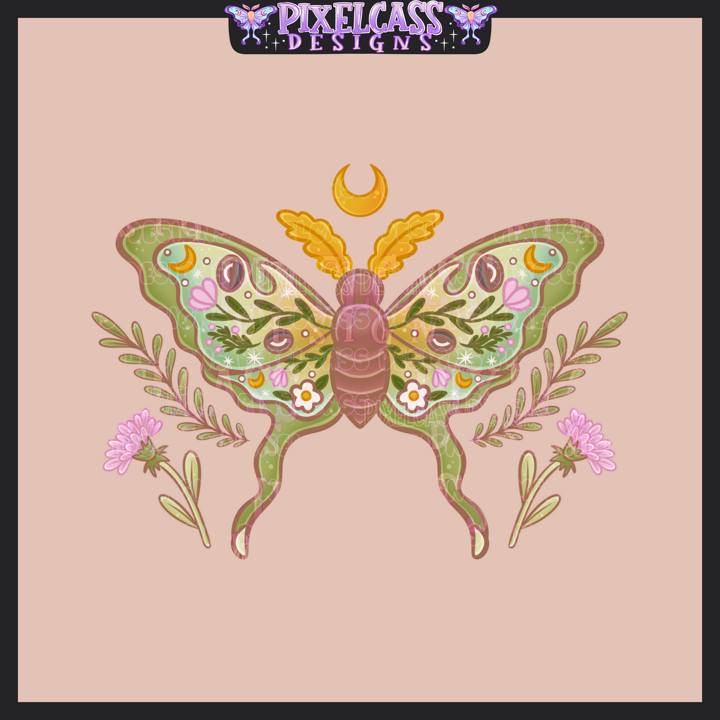 Vintage Moths PNG SUBLIMATION