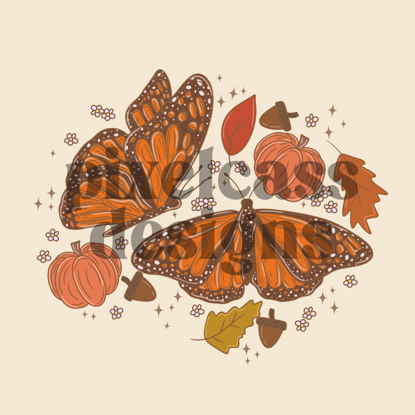 Autumn Butterflies PNG SUBLIMATION