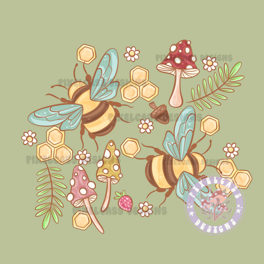 Cottage Bees PNG SUBLIMATION