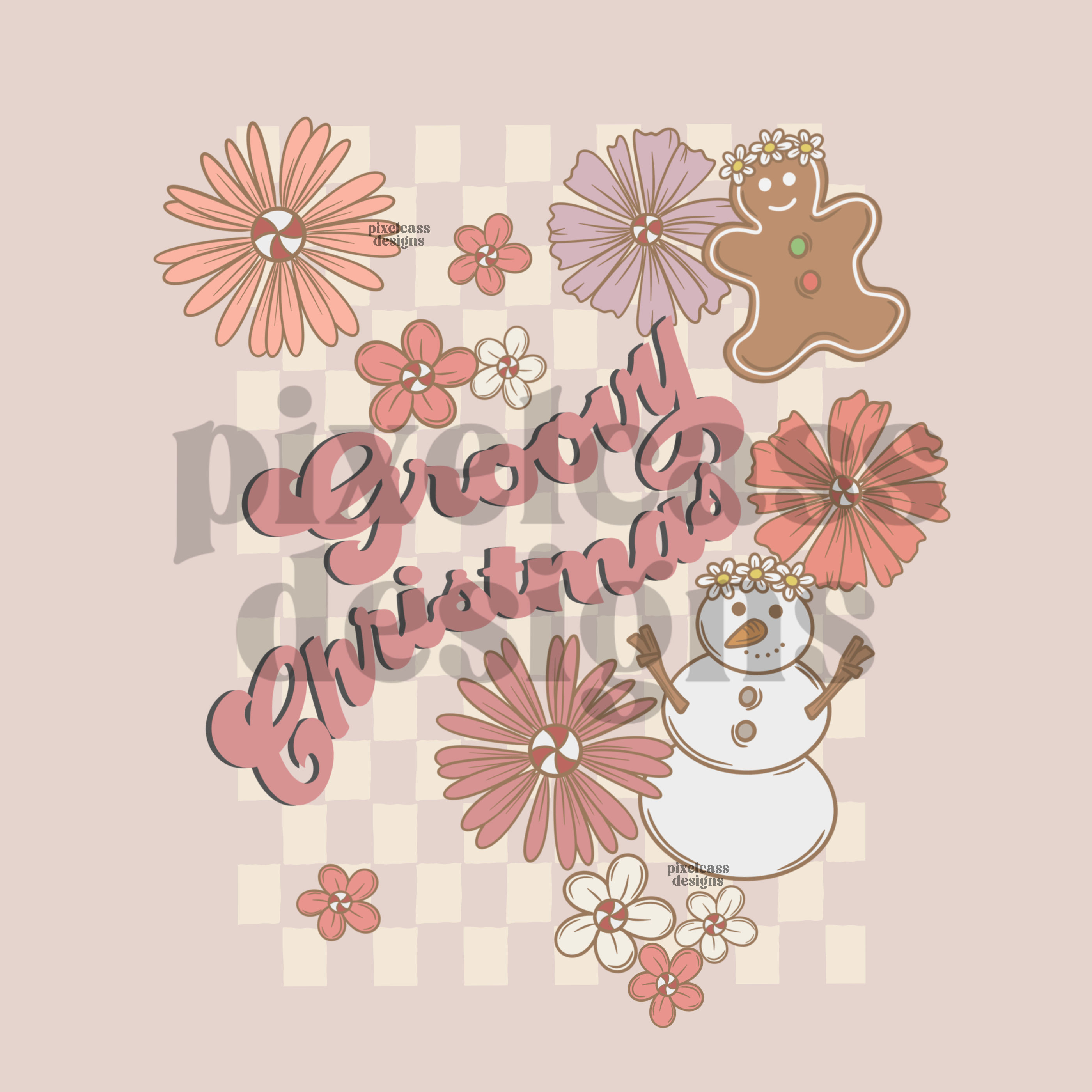 Groovy Christmas PNG SUBLIMATION – pixelcassdesigns