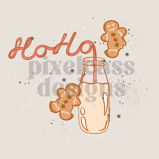 Hoho Milk & Gingerbreads PNG SUBLIMATION