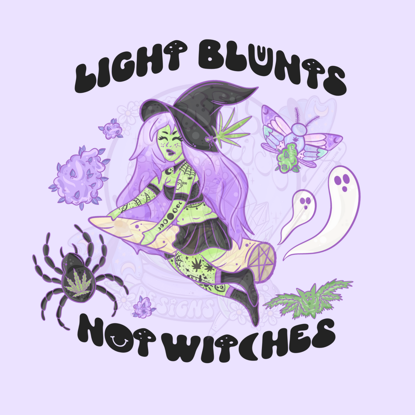 Light Blunts Not Witches PNG SUBLIMATION