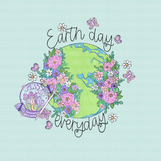 Floral Earth Day PNG SUBLIMATION